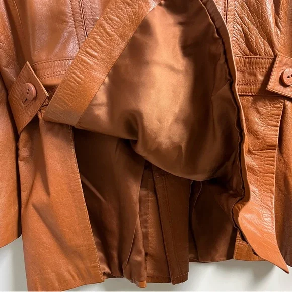 Vintage Wilsons Leather Cognac 1970's Jacket - Picture 4 of 11
